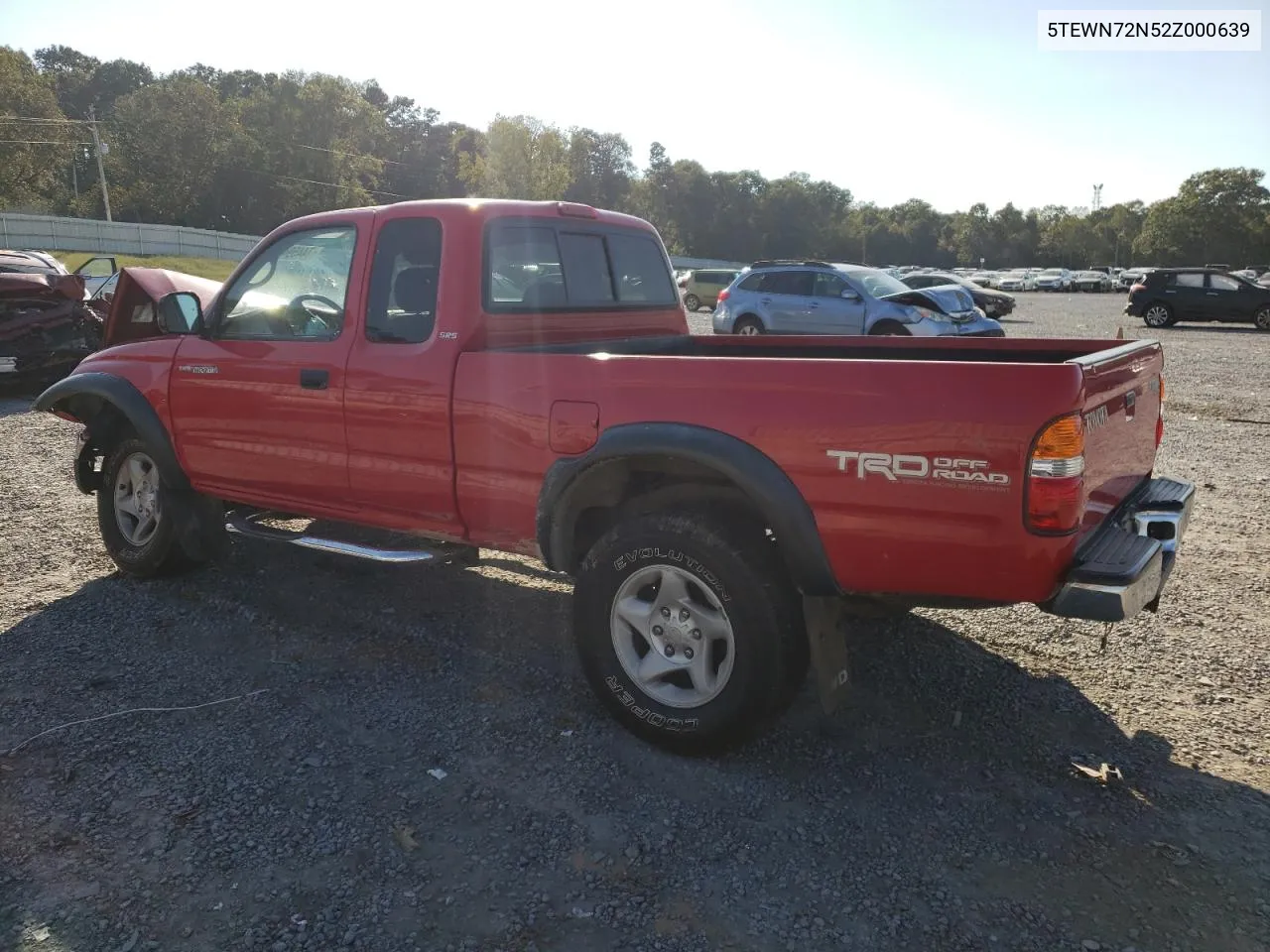 2002 Toyota Tacoma Xtracab VIN: 5TEWN72N52Z000639 Lot: 74459414