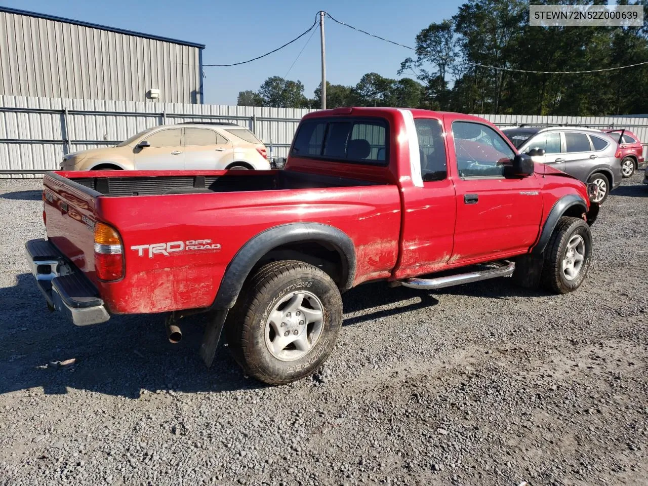 2002 Toyota Tacoma Xtracab VIN: 5TEWN72N52Z000639 Lot: 74459414