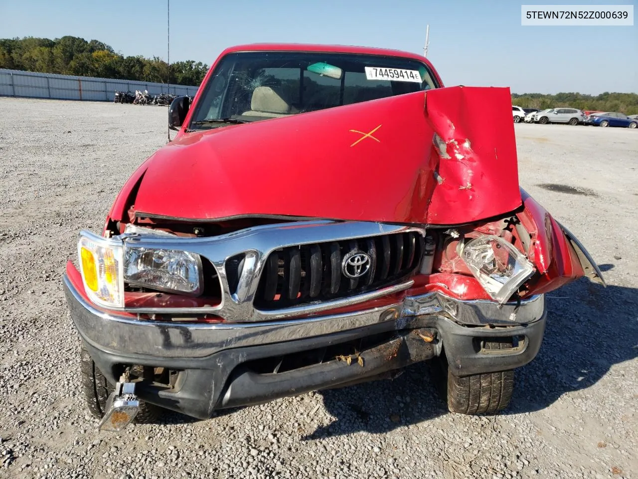 2002 Toyota Tacoma Xtracab VIN: 5TEWN72N52Z000639 Lot: 74459414