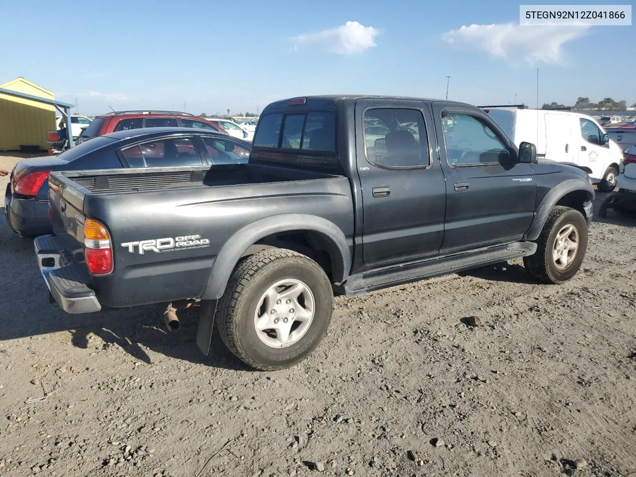 2002 Toyota Tacoma Double Cab Prerunner VIN: 5TEGN92N12Z041866 Lot: 74621574