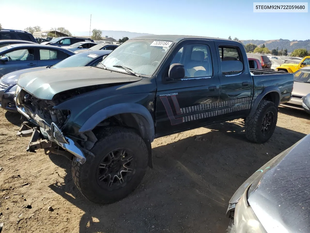 2002 Toyota Tacoma Double Cab Prerunner VIN: 5TEGM92N72Z059680 Lot: 75265184