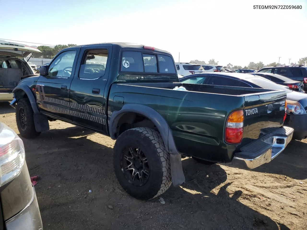 2002 Toyota Tacoma Double Cab Prerunner VIN: 5TEGM92N72Z059680 Lot: 75265184