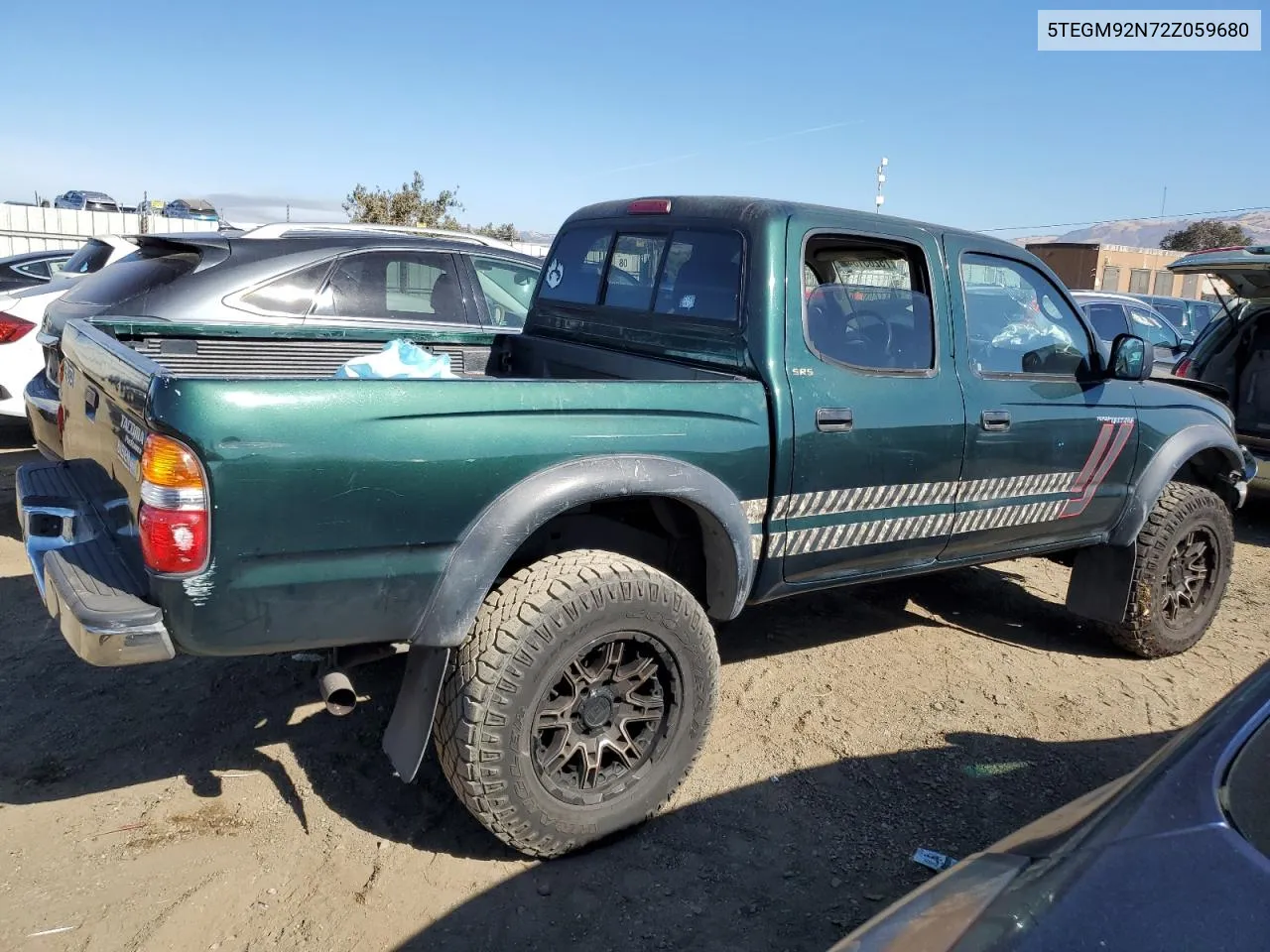 2002 Toyota Tacoma Double Cab Prerunner VIN: 5TEGM92N72Z059680 Lot: 75265184