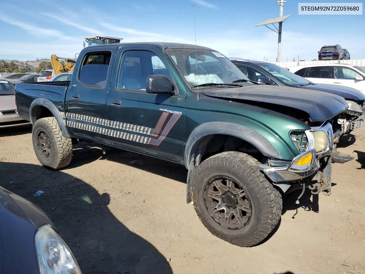 2002 Toyota Tacoma Double Cab Prerunner VIN: 5TEGM92N72Z059680 Lot: 75265184