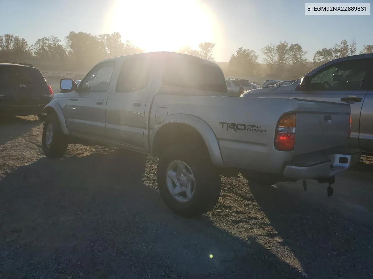 2002 Toyota Tacoma Double Cab Prerunner VIN: 5TEGM92NX2Z889831 Lot: 76251234