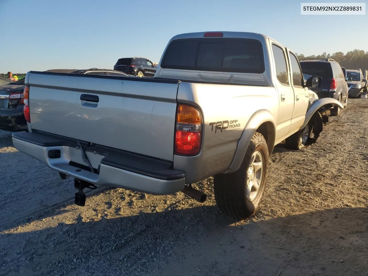 2002 Toyota Tacoma Double Cab Prerunner VIN: 5TEGM92NX2Z889831 Lot: 76251234