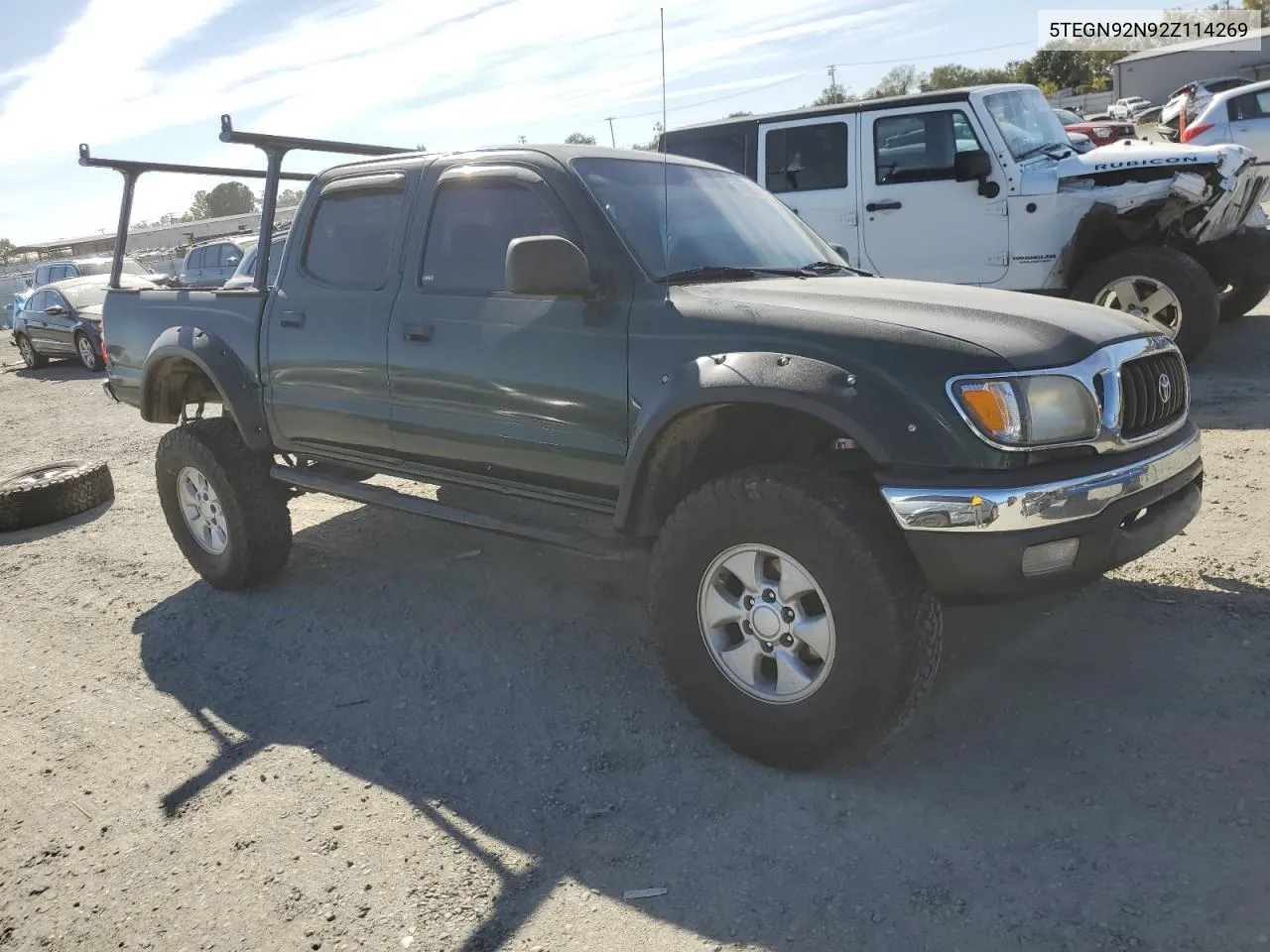 2002 Toyota Tacoma Double Cab Prerunner VIN: 5TEGN92N92Z114269 Lot: 76933164