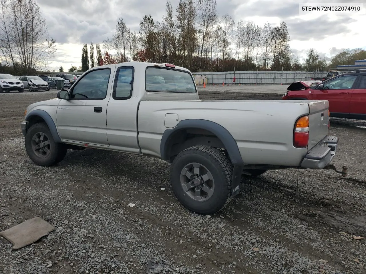 2002 Toyota Tacoma Xtracab VIN: 5TEWN72N02Z074910 Lot: 76969454