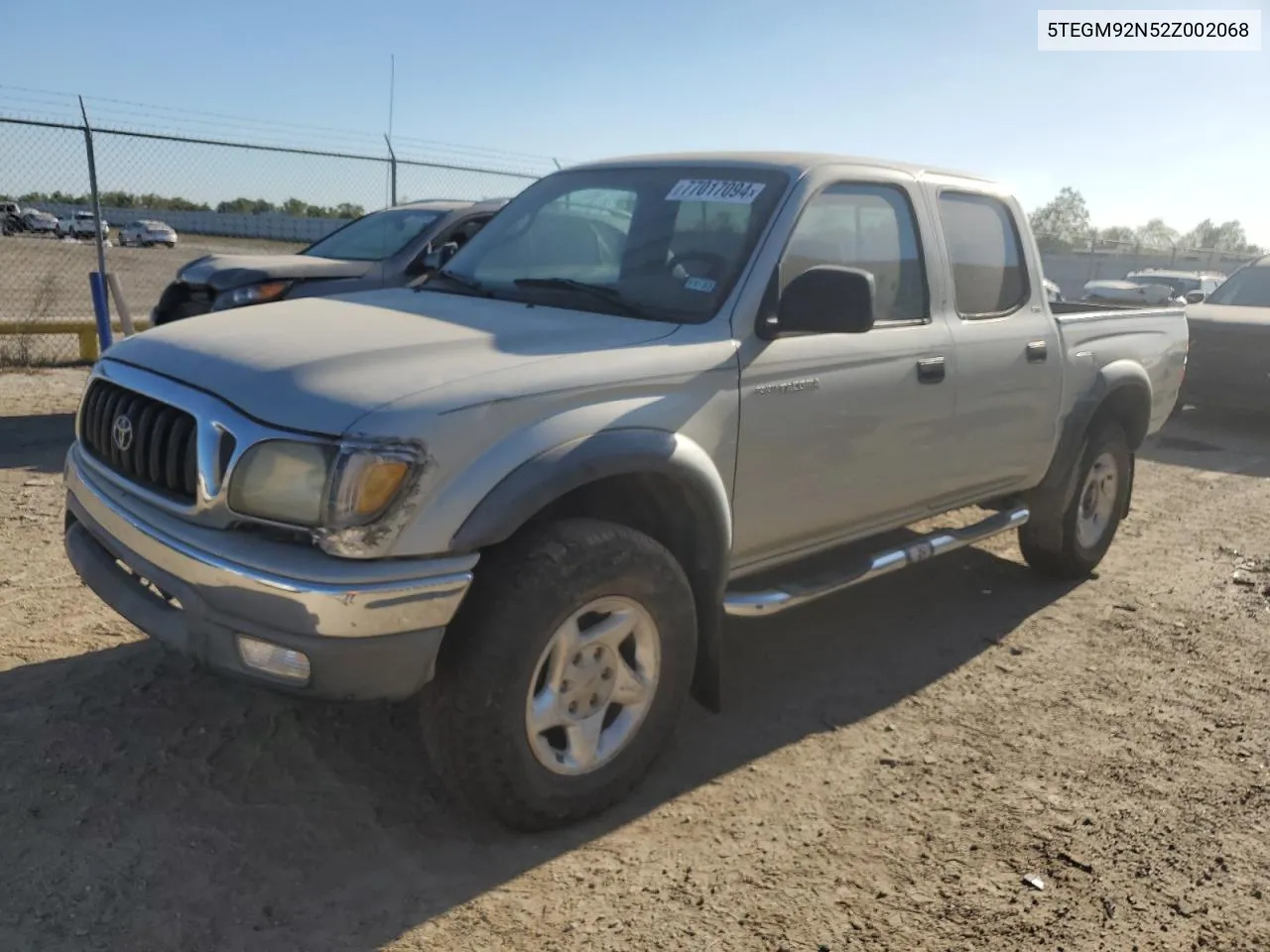 2002 Toyota Tacoma Double Cab Prerunner VIN: 5TEGM92N52Z002068 Lot: 77017094