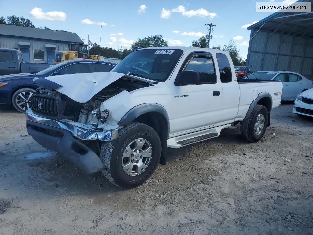 2002 Toyota Tacoma Xtracab Prerunner VIN: 5TESM92N82Z004620 Lot: 77122934