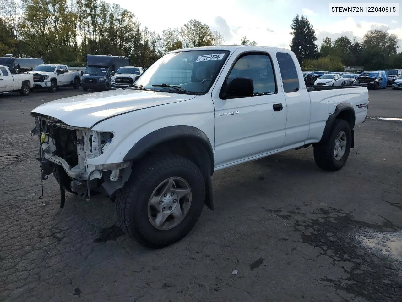 2002 Toyota Tacoma Xtracab VIN: 5TEWN72N12Z040815 Lot: 77200794