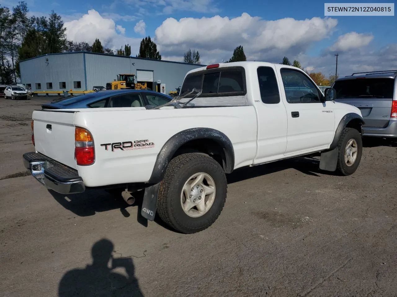 2002 Toyota Tacoma Xtracab VIN: 5TEWN72N12Z040815 Lot: 77200794