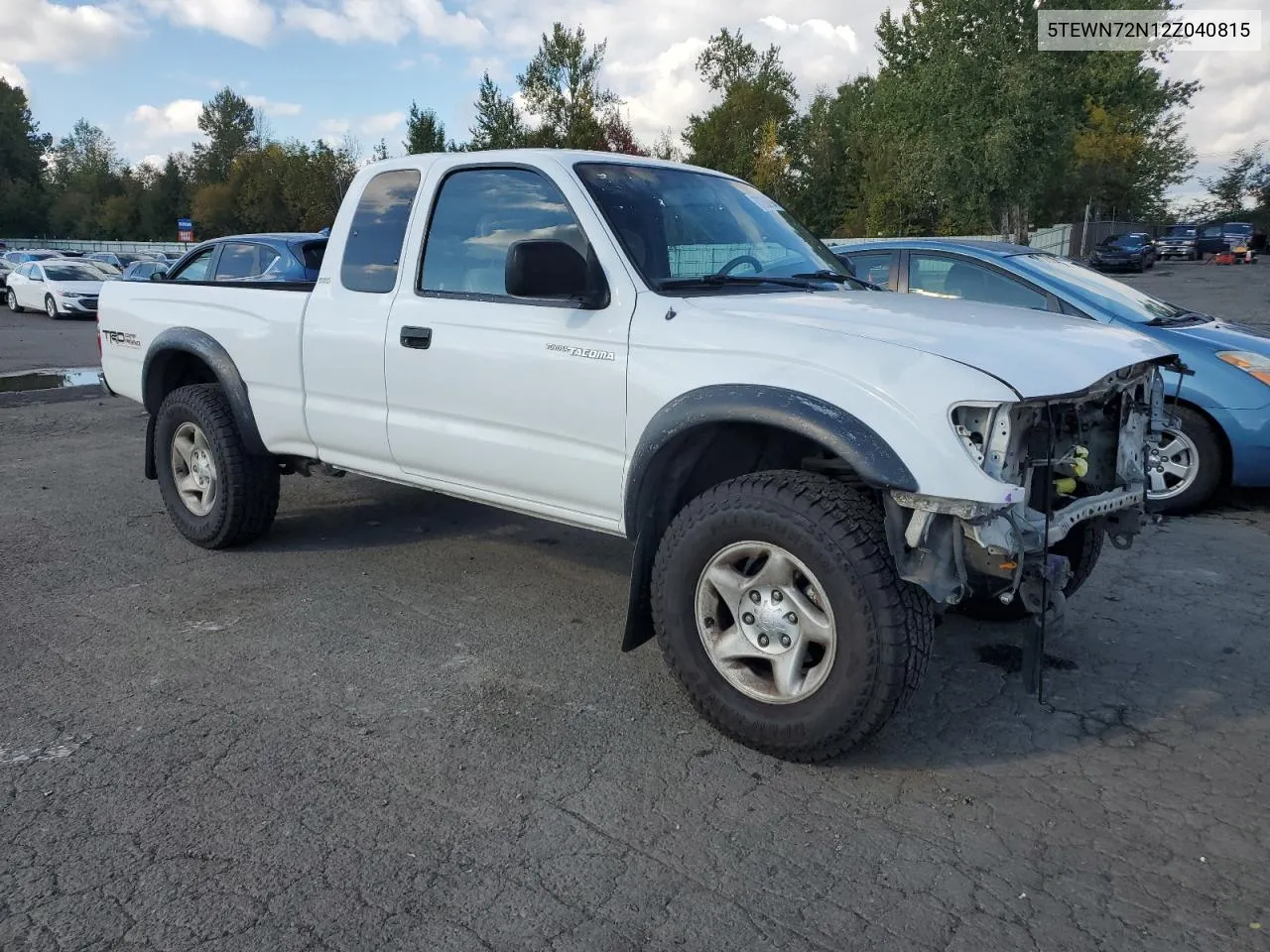 2002 Toyota Tacoma Xtracab VIN: 5TEWN72N12Z040815 Lot: 77200794