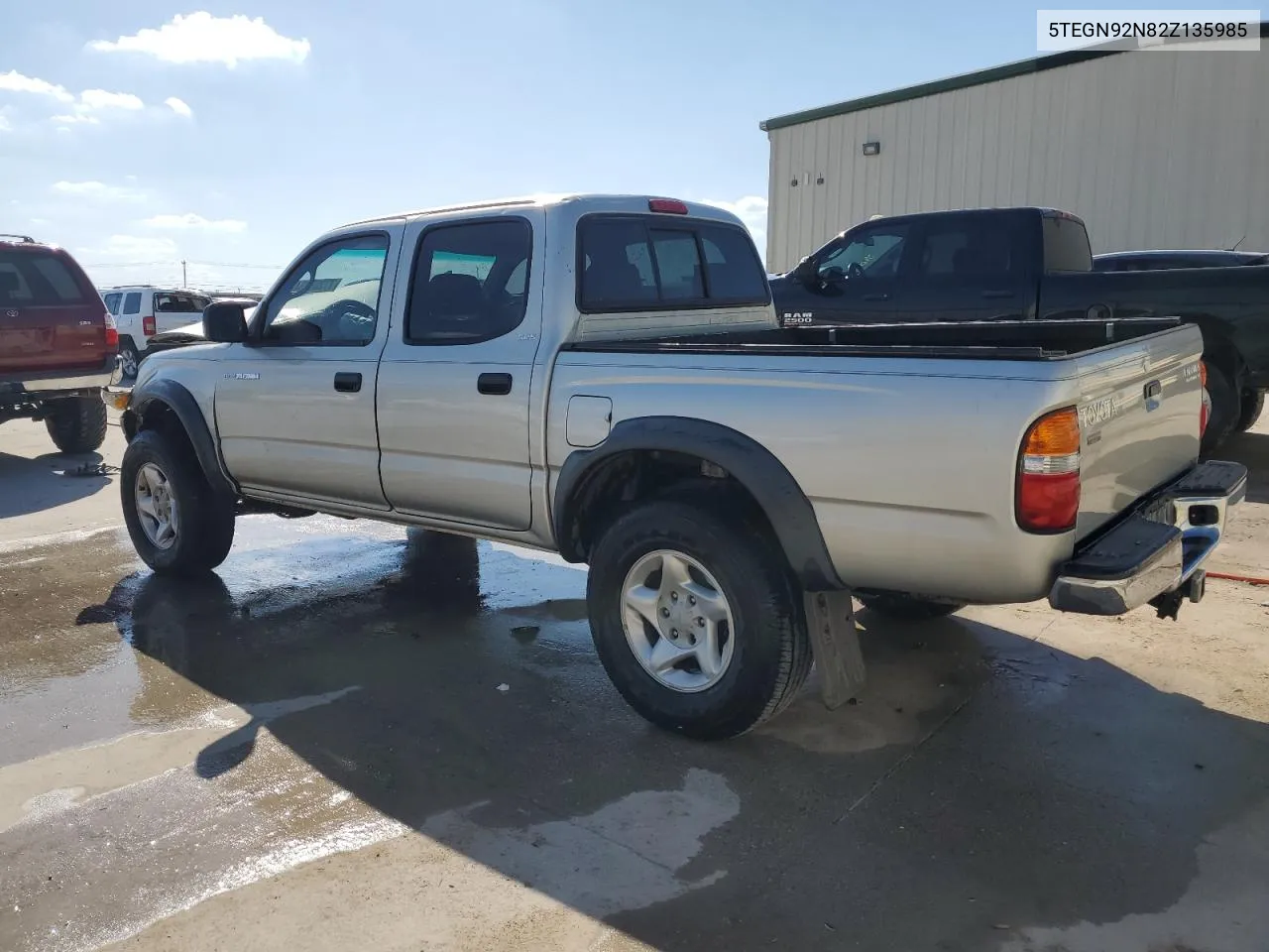 2002 Toyota Tacoma Double Cab Prerunner VIN: 5TEGN92N82Z135985 Lot: 77203034