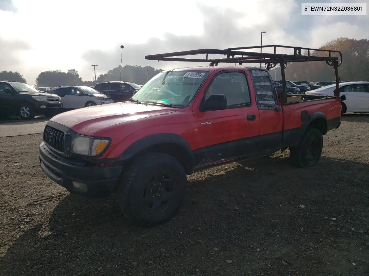 2002 Toyota Tacoma Xtracab VIN: 5TEWN72N32Z036801 Lot: 77622954