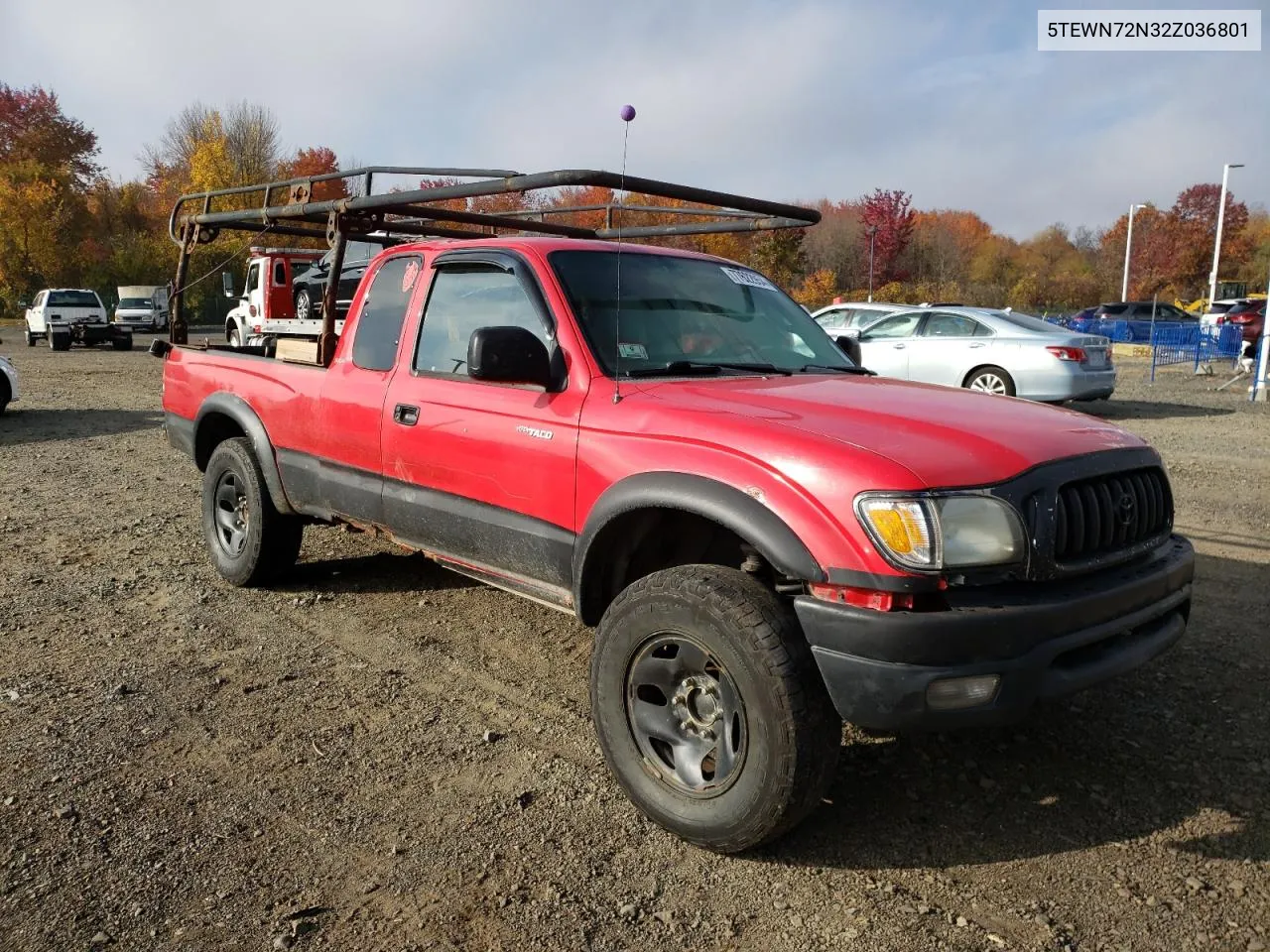 2002 Toyota Tacoma Xtracab VIN: 5TEWN72N32Z036801 Lot: 77622954