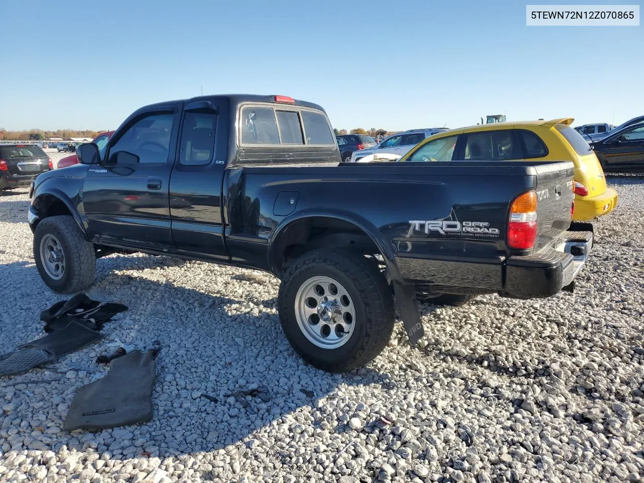 2002 Toyota Tacoma Xtracab VIN: 5TEWN72N12Z070865 Lot: 77801444