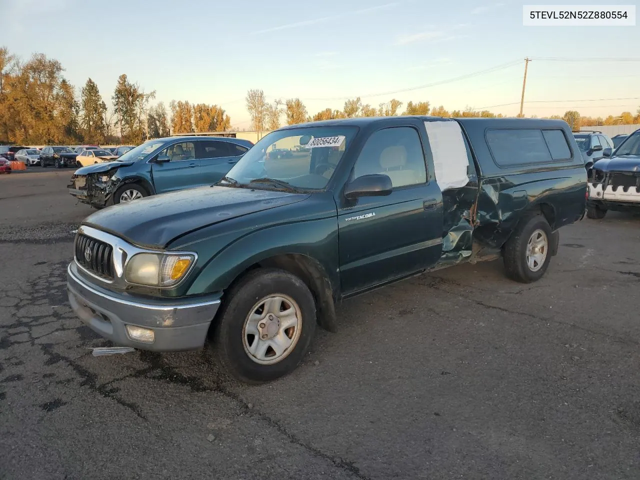 2002 Toyota Tacoma Xtracab VIN: 5TEVL52N52Z880554 Lot: 80056434