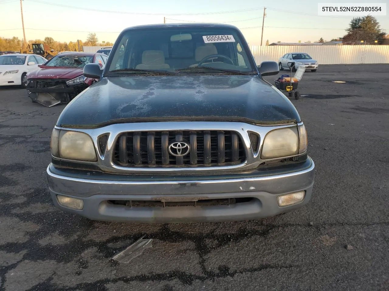 2002 Toyota Tacoma Xtracab VIN: 5TEVL52N52Z880554 Lot: 80056434