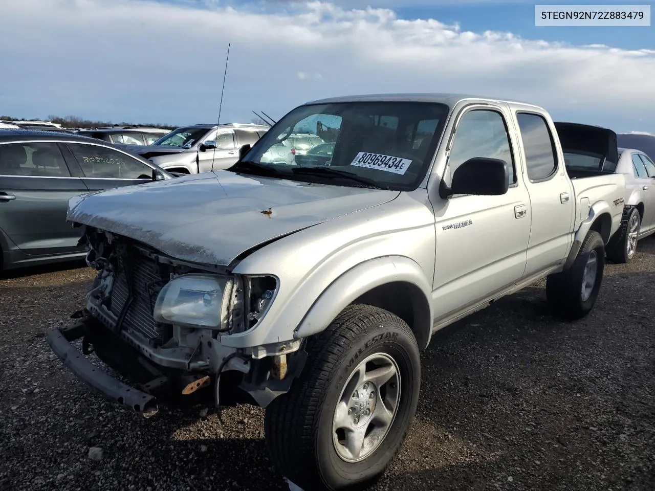 2002 Toyota Tacoma Double Cab Prerunner VIN: 5TEGN92N72Z883479 Lot: 80969434