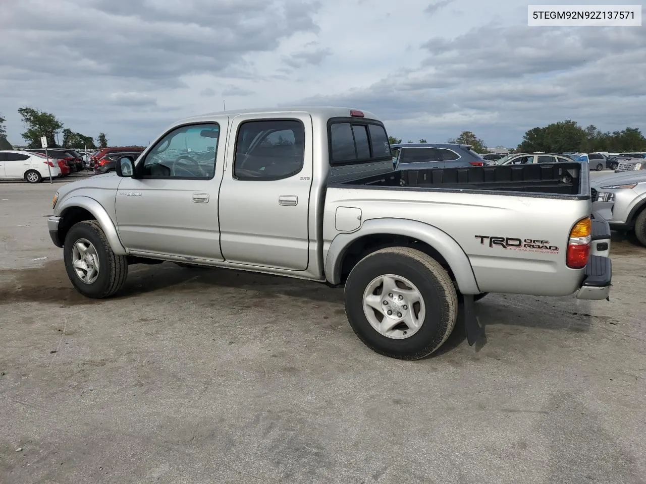 2002 Toyota Tacoma Double Cab Prerunner VIN: 5TEGM92N92Z137571 Lot: 81329184