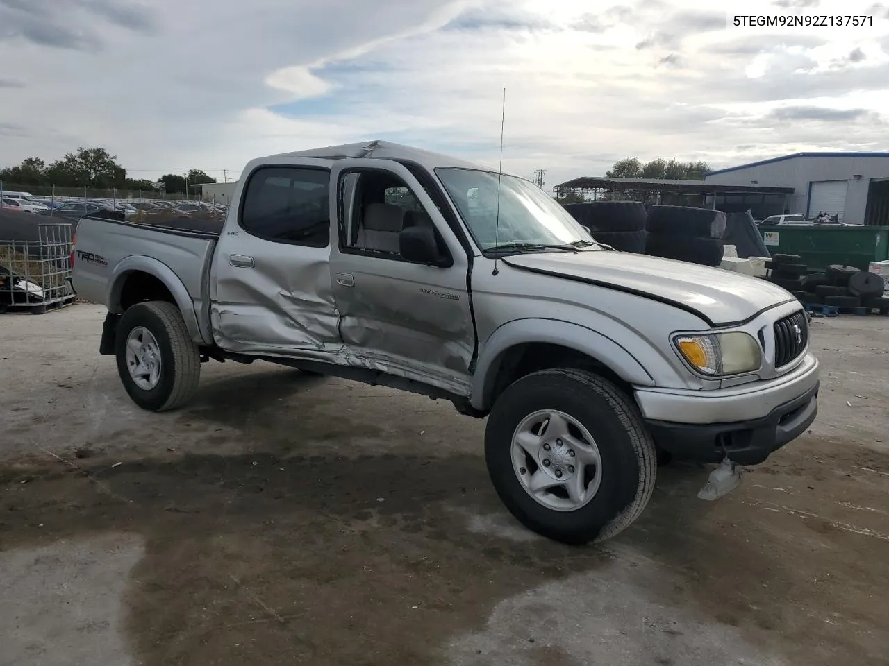 2002 Toyota Tacoma Double Cab Prerunner VIN: 5TEGM92N92Z137571 Lot: 81329184