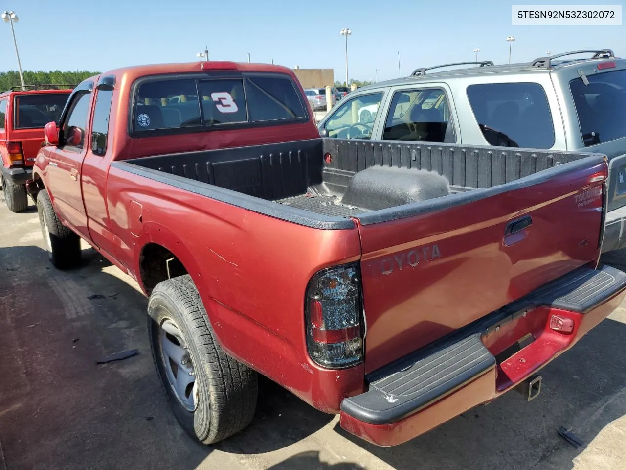 2003 Toyota Tacoma Xtracab Prerunner VIN: 5TESN92N53Z302072 Lot: 56924584