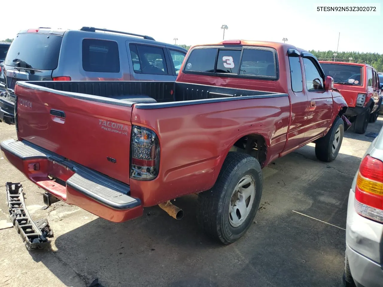 2003 Toyota Tacoma Xtracab Prerunner VIN: 5TESN92N53Z302072 Lot: 56924584