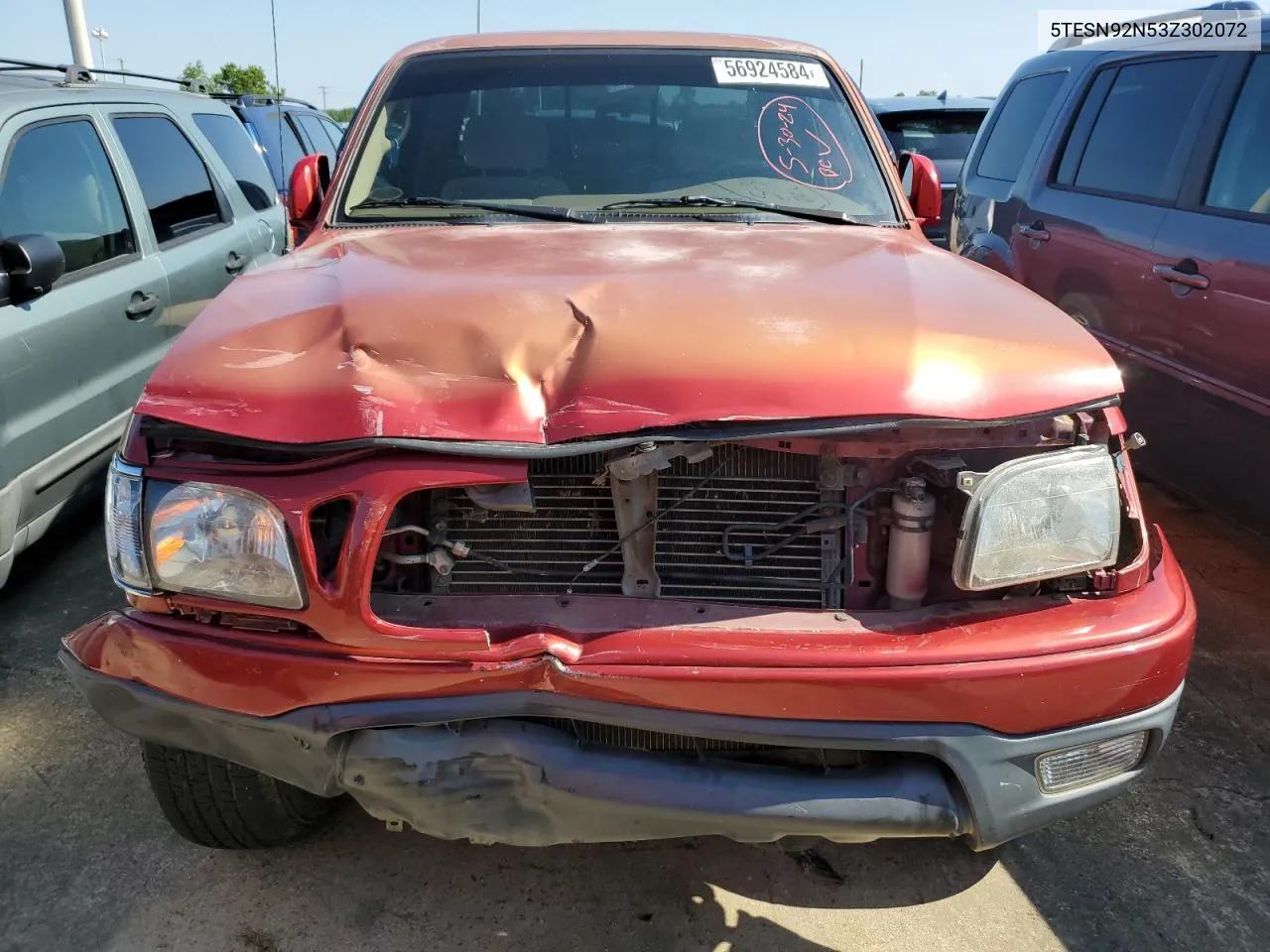 2003 Toyota Tacoma Xtracab Prerunner VIN: 5TESN92N53Z302072 Lot: 56924584