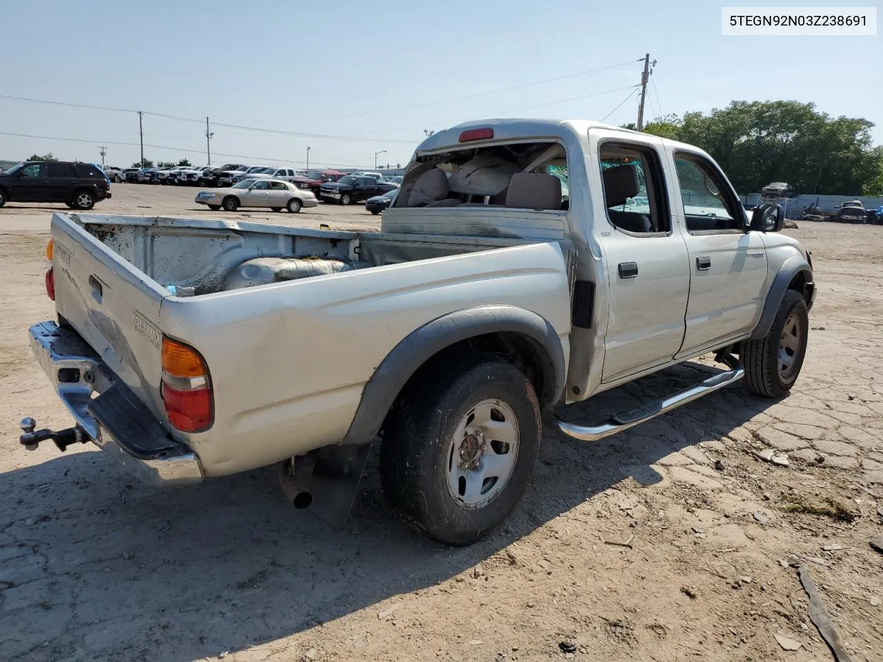 2003 Toyota Tacoma Double Cab Prerunner VIN: 5TEGN92N03Z238691 Lot: 63070004