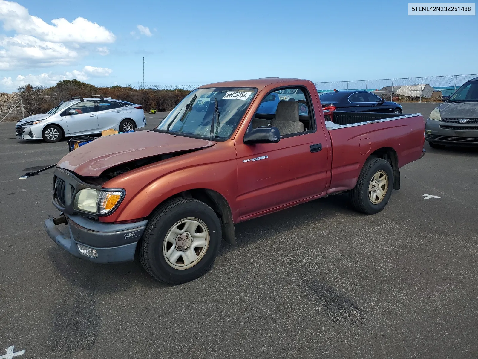 2003 Toyota Tacoma VIN: 5TENL42N23Z251488 Lot: 66008884