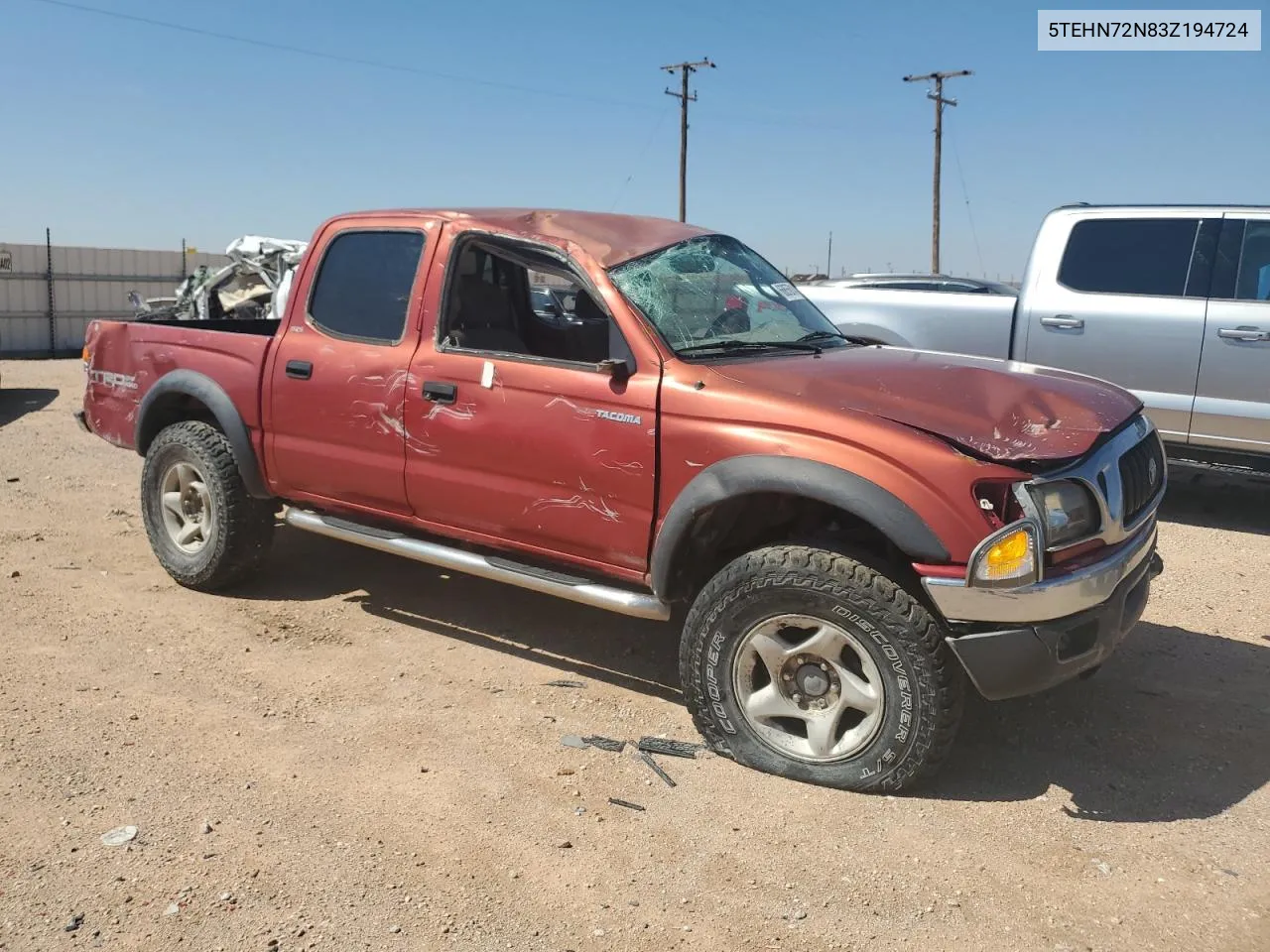 2003 Toyota Tacoma Double Cab VIN: 5TEHN72N83Z194724 Lot: 66856814