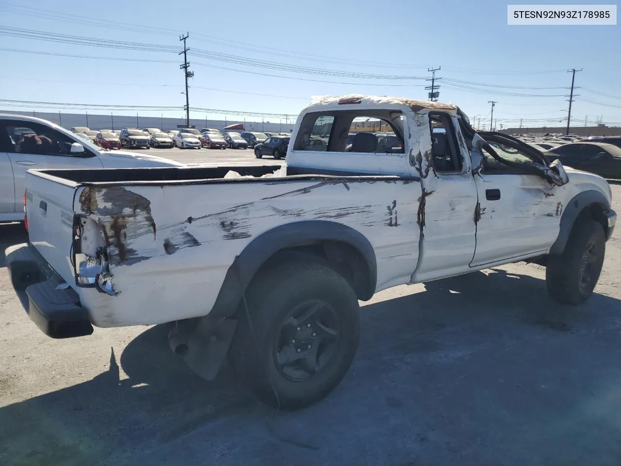 2003 Toyota Tacoma Xtracab Prerunner VIN: 5TESN92N93Z178985 Lot: 67163854