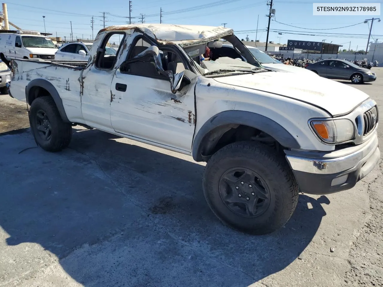 2003 Toyota Tacoma Xtracab Prerunner VIN: 5TESN92N93Z178985 Lot: 67163854