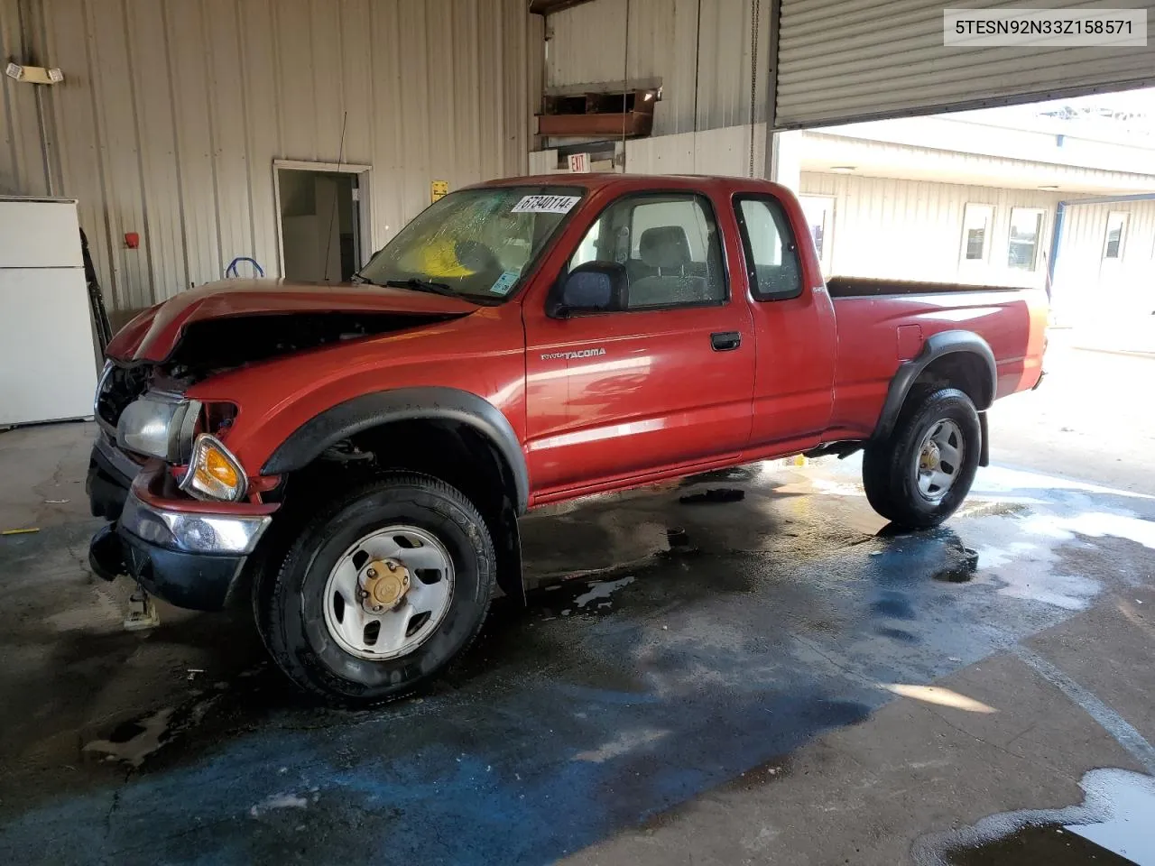 2003 Toyota Tacoma Xtracab Prerunner VIN: 5TESN92N33Z158571 Lot: 67340114