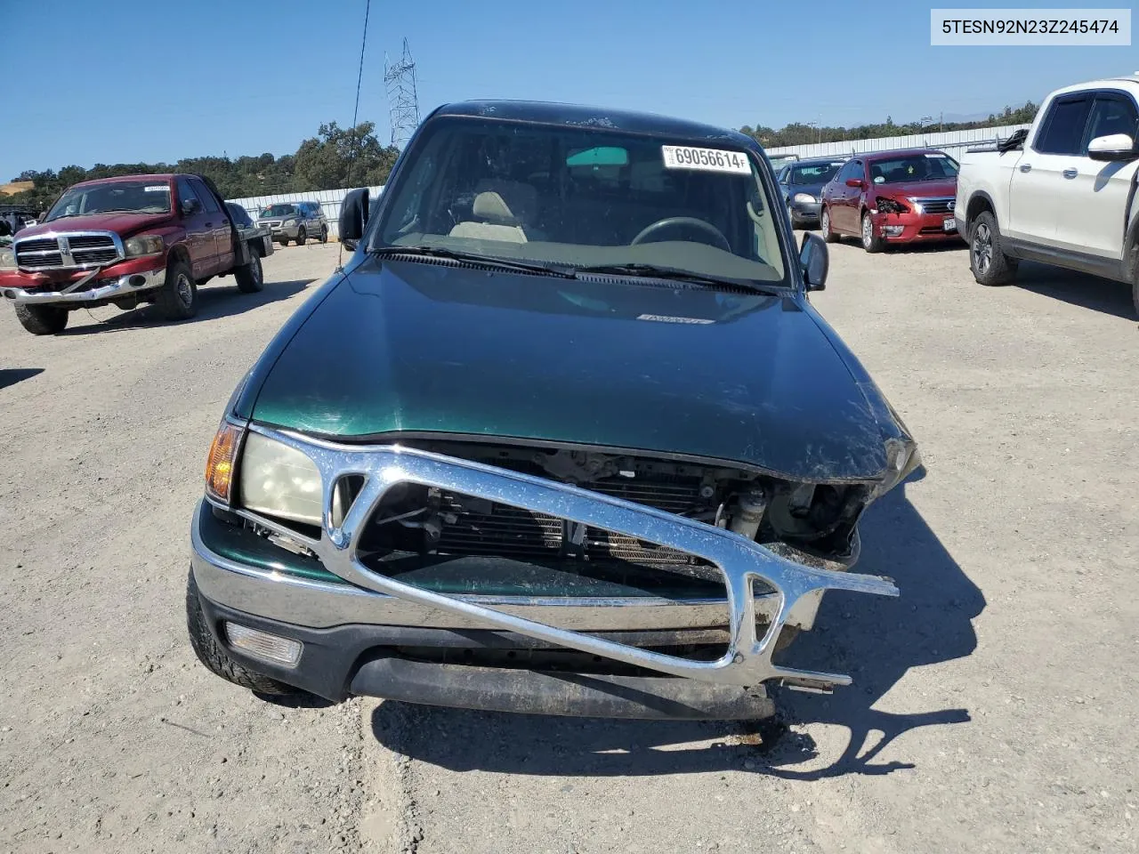 2003 Toyota Tacoma Xtracab Prerunner VIN: 5TESN92N23Z245474 Lot: 69056614