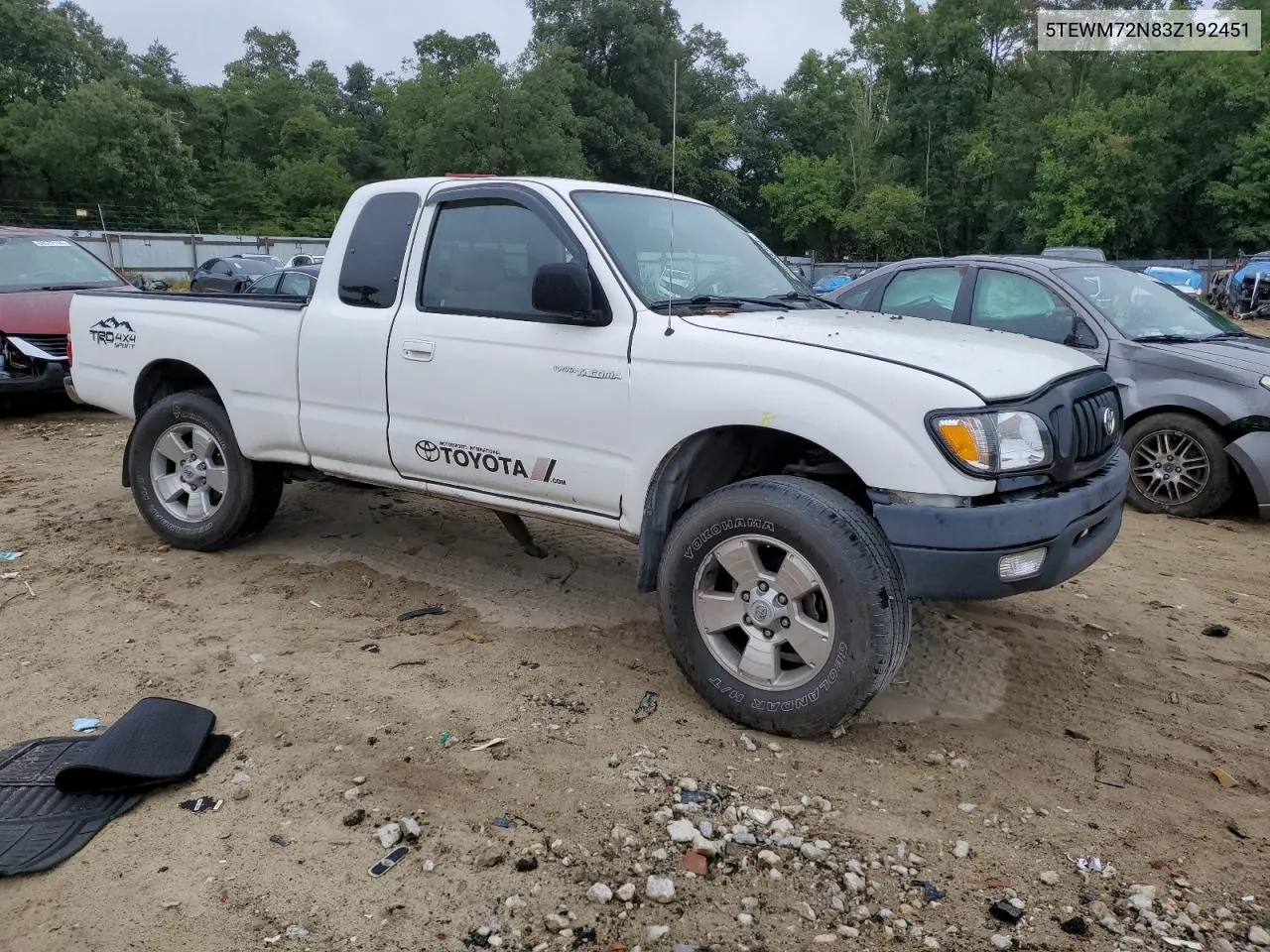 2003 Toyota Tacoma Xtracab VIN: 5TEWM72N83Z192451 Lot: 69208304