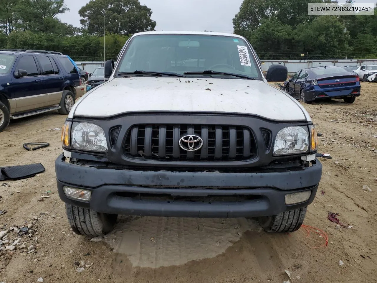 2003 Toyota Tacoma Xtracab VIN: 5TEWM72N83Z192451 Lot: 69208304