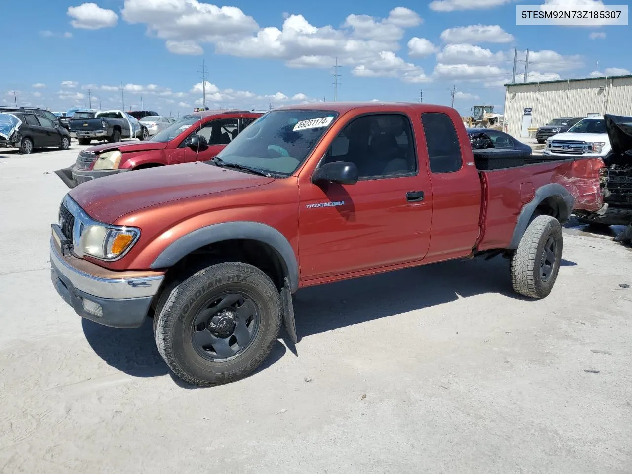 2003 Toyota Tacoma Xtracab Prerunner VIN: 5TESM92N73Z185307 Lot: 69231174