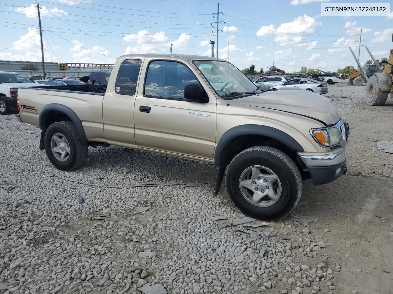 2003 Toyota Tacoma Xtracab Prerunner VIN: 5TESN92N43Z248182 Lot: 69366294