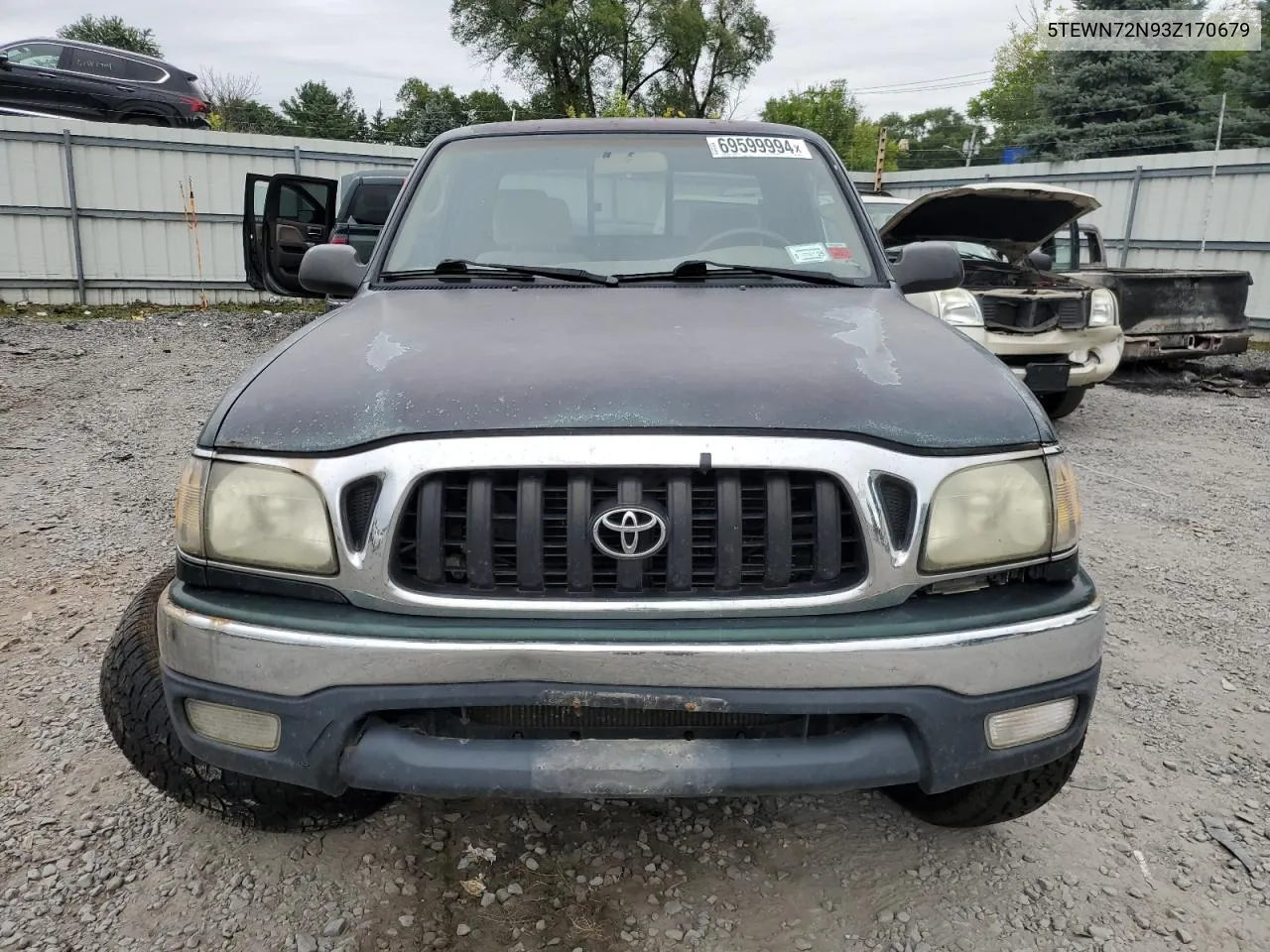 2003 Toyota Tacoma Xtracab VIN: 5TEWN72N93Z170679 Lot: 69599994