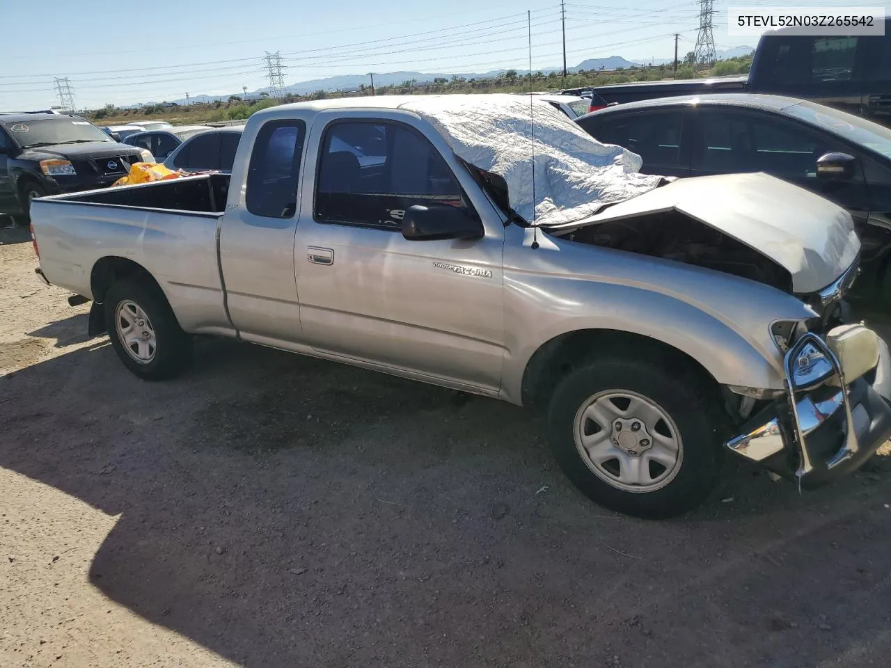 2003 Toyota Tacoma Xtracab VIN: 5TEVL52N03Z265542 Lot: 70207774