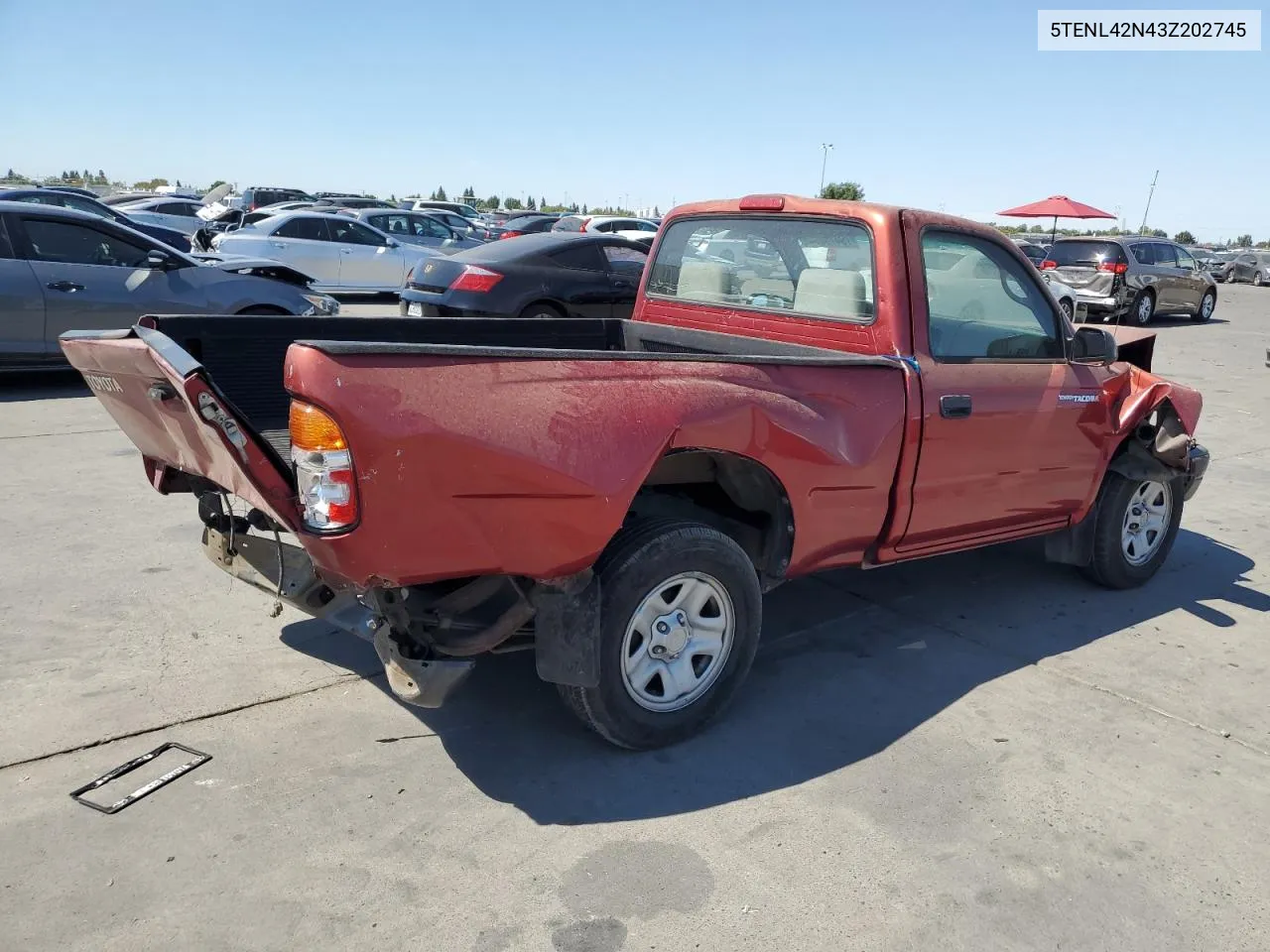 2003 Toyota Tacoma VIN: 5TENL42N43Z202745 Lot: 70473074