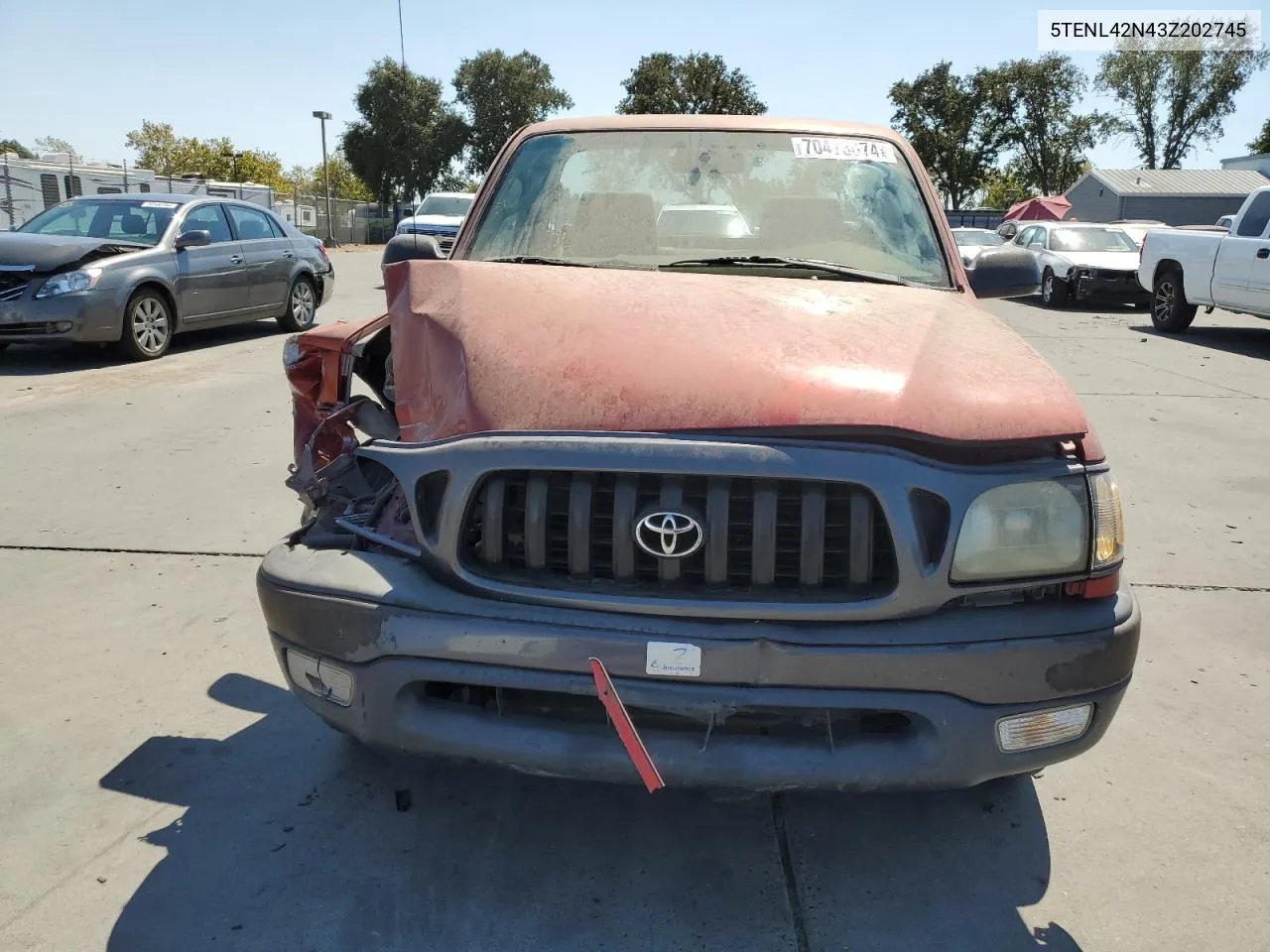 2003 Toyota Tacoma VIN: 5TENL42N43Z202745 Lot: 70473074