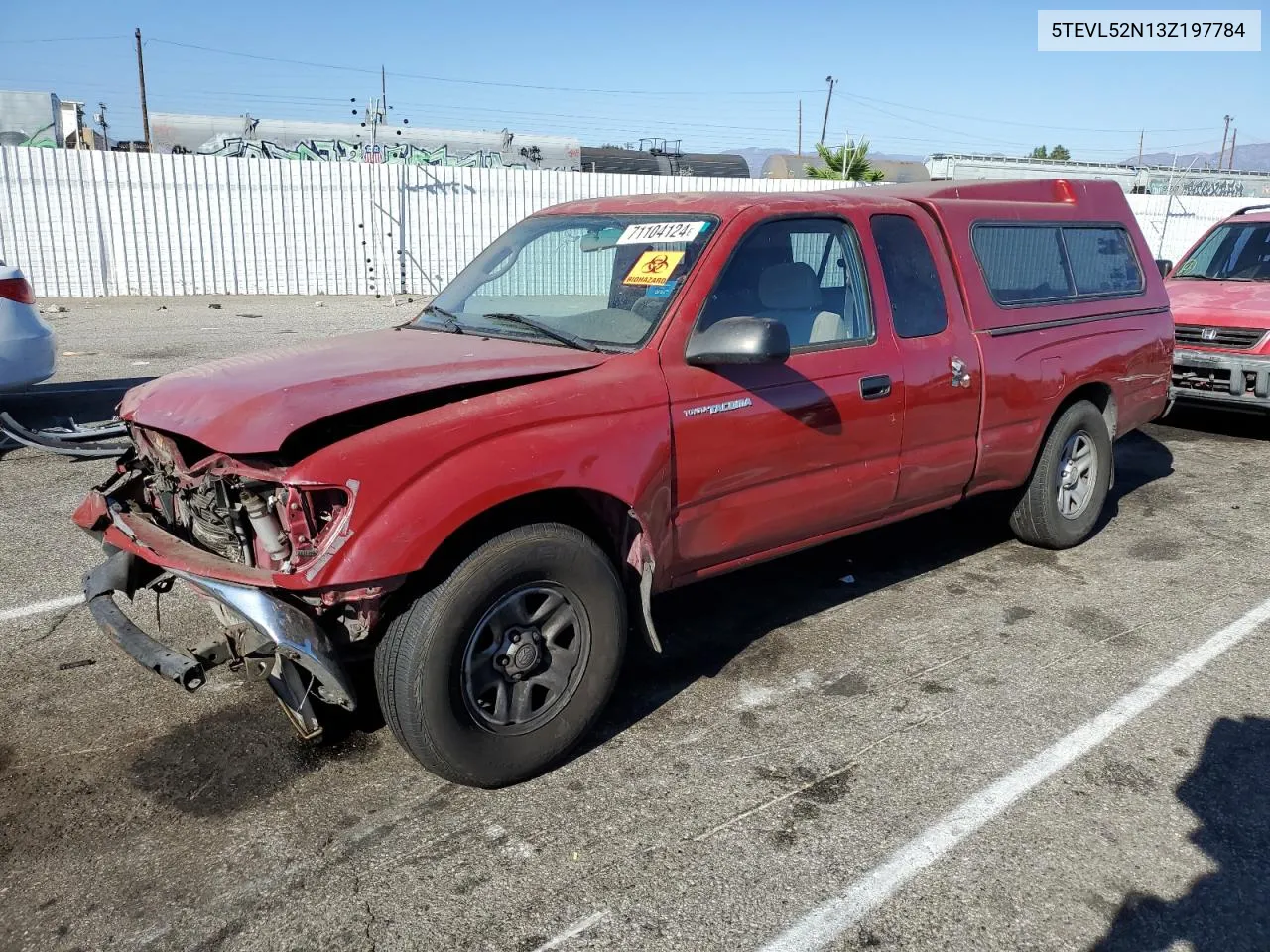 2003 Toyota Tacoma Xtracab VIN: 5TEVL52N13Z197784 Lot: 71104124