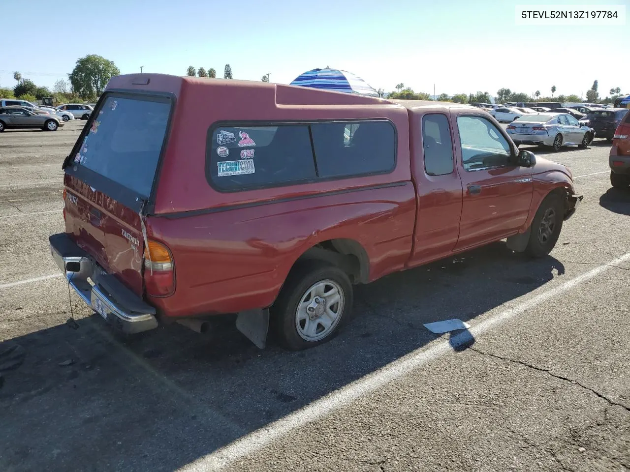 2003 Toyota Tacoma Xtracab VIN: 5TEVL52N13Z197784 Lot: 71104124