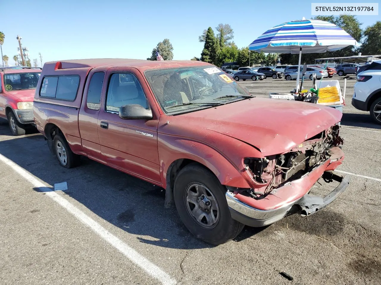 2003 Toyota Tacoma Xtracab VIN: 5TEVL52N13Z197784 Lot: 71104124