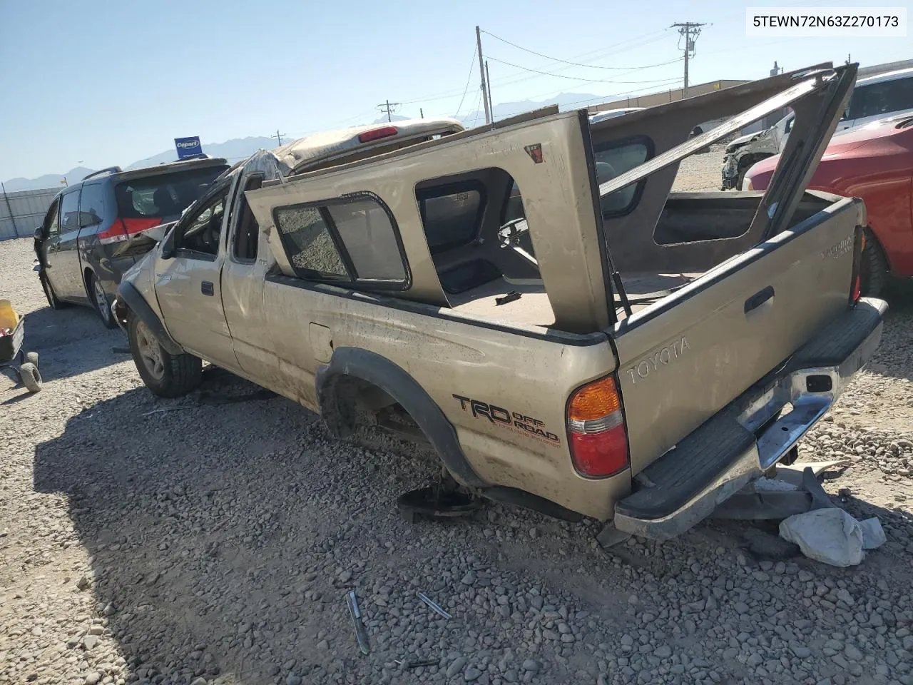 2003 Toyota Tacoma Xtracab VIN: 5TEWN72N63Z270173 Lot: 71210514