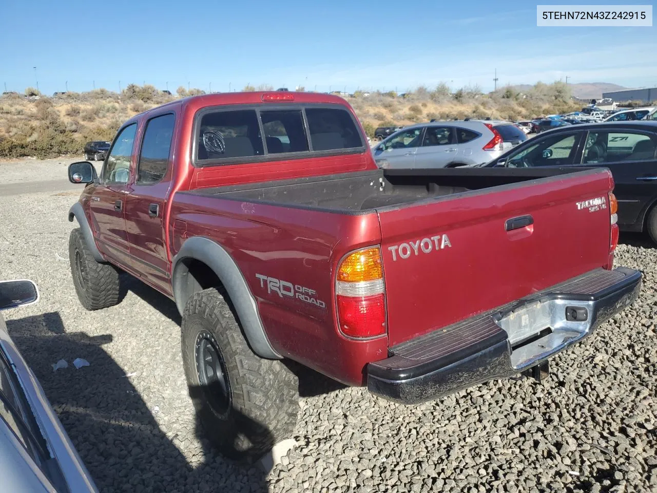 2003 Toyota Tacoma Double Cab VIN: 5TEHN72N43Z242915 Lot: 72159814