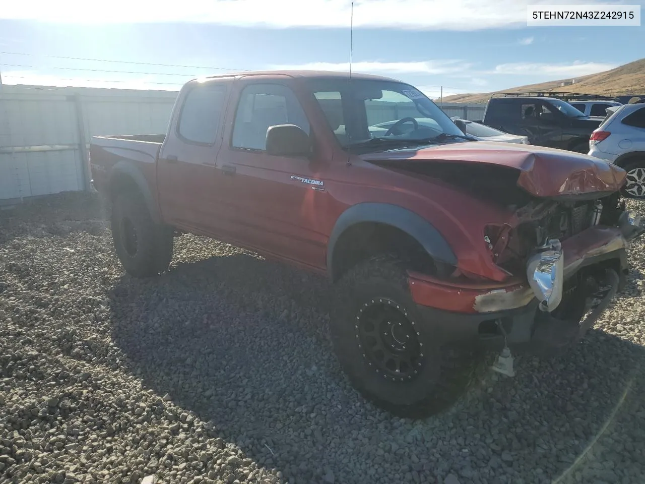 2003 Toyota Tacoma Double Cab VIN: 5TEHN72N43Z242915 Lot: 72159814